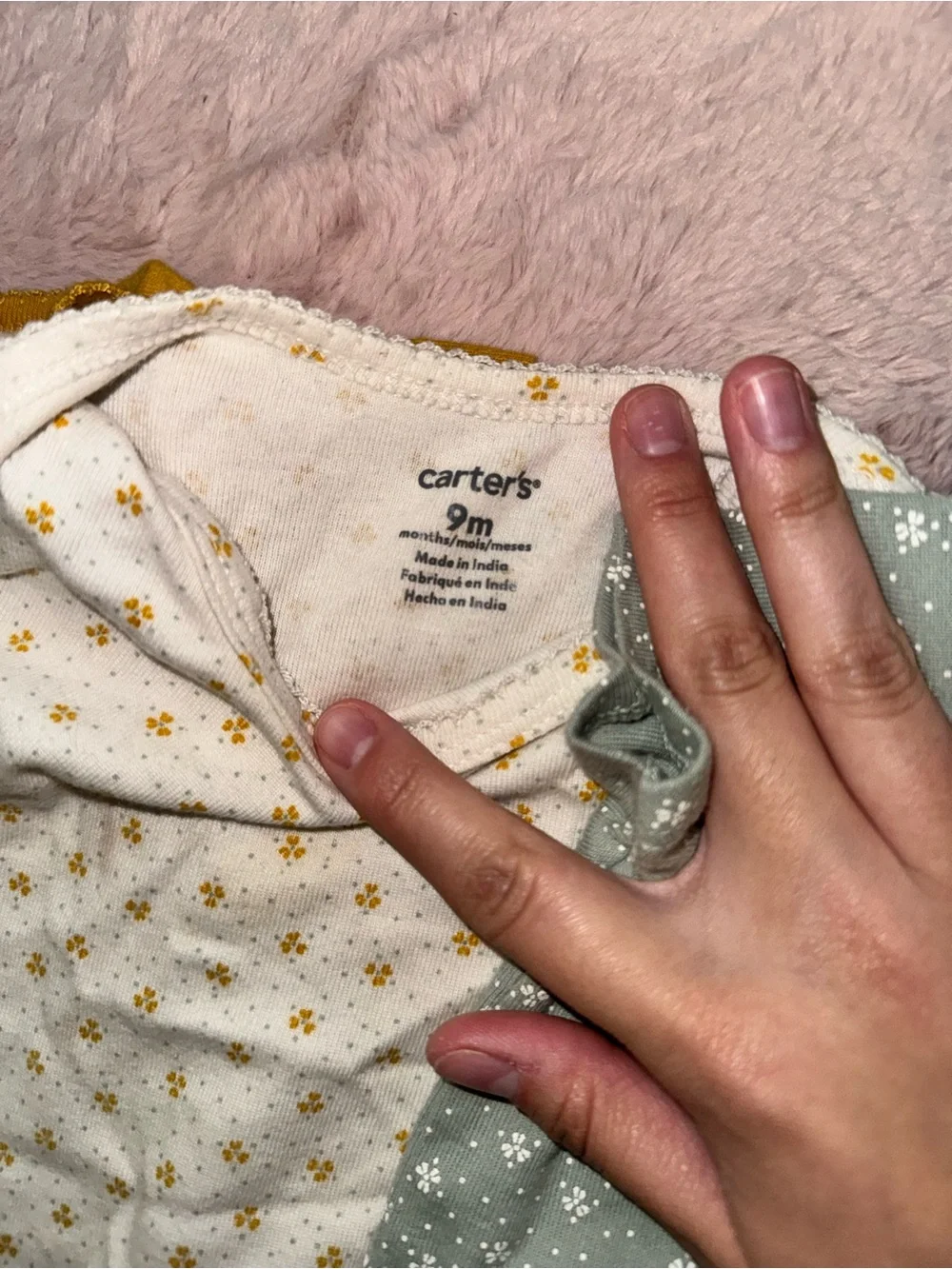Carter's 3-Pack Bodysuits in Mustard, Cream & Sage